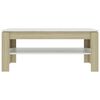 vidaXL Coffee Table White and Sonoma Oak 110x60x47 cm Engineered Wood