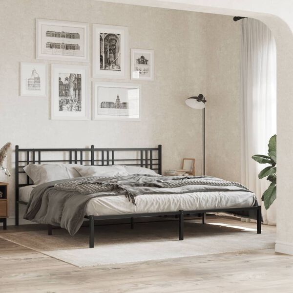 vidaXL Metal Replace Headboard Black 180cm