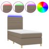 vidaXL Box Spring Bed with Mattress&LED Taupe 80x200 cm Fabric