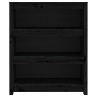 vidaXL Book Cabinet Black 80x35x97 cm Solid Wood Pine
