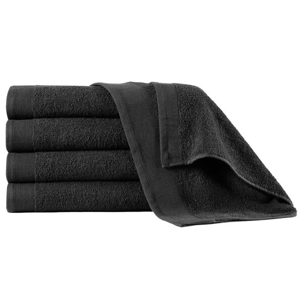 vidaXL Shower Towels 5 pcs Cotton 450 gsm 70x140 cm Black