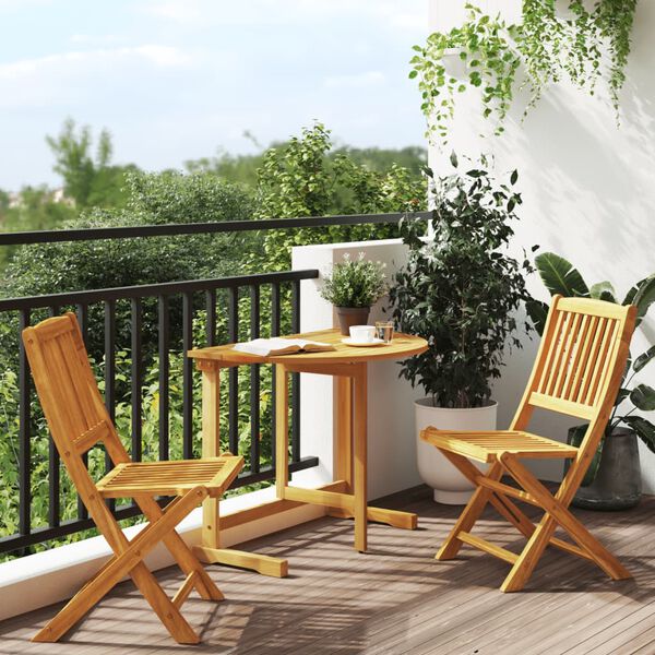 vidaXL 3 Piece Folding Garden Dining Set Solid Wood Acacia