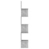 vidaXL Wall Corner Shelf Concrete Grey 20x20x127.5 cm Engineered Wood