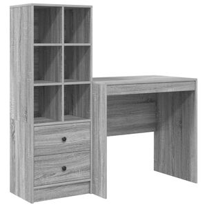 vidaXL Desk Grey Sonoma 125.5 x 50 x 127 cm 2 pcs