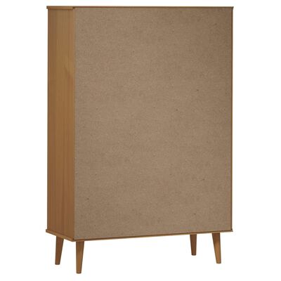 vidaXL Bookcase MOLDE Brown 90x35x133,5 cm Solid Wood Pine