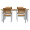vidaXL Garden Dining Set 5 pcs Grey and brown Solid acacia wood