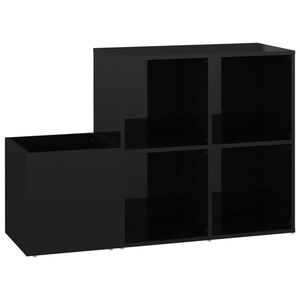 vidaXL Hall Shoe Cabinet High Gloss Black 105x35.5x70 cm Engineered Wood