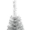 vidaXL Artificial Half Christmas Tree with Stand Silver 210 cm PET