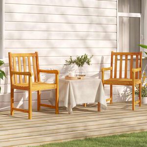 vidaXL Garden chairs 2 pcs Natural Solid Acacia Wood