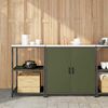 vidaXL Kitchen Storage Set 2 pcs Olive Green Cold-rolled Steel
