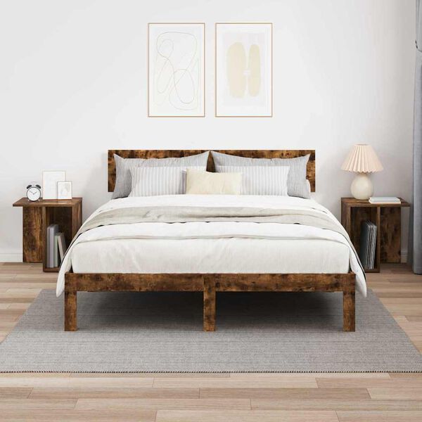 vidaXL End Table 2 pcs Smoked Oak 37 x 32 x 40 cm Engineered Wood