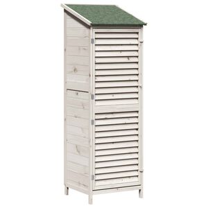 vidaXL Garden Shed White 59 x 56 x 176 cm Solid Fir Wood