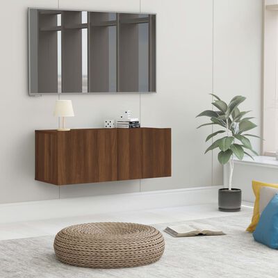 vidaXL TV Cabinet Brown Oak 80x30x30 cm Engineered Wood