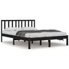 vidaXL Bed Frame without Mattress Black Solid Wood Pine 135x190 cm
