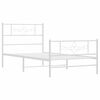 vidaXL Metal Bed Frame without Mattress with Footboard White 107x203cm