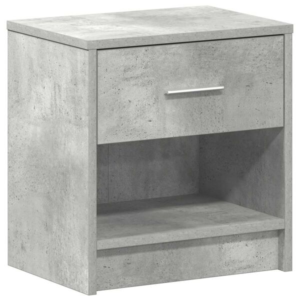 vidaXL Bedside Cabinet with Drawer Concrete Grey 39x28x41 cm