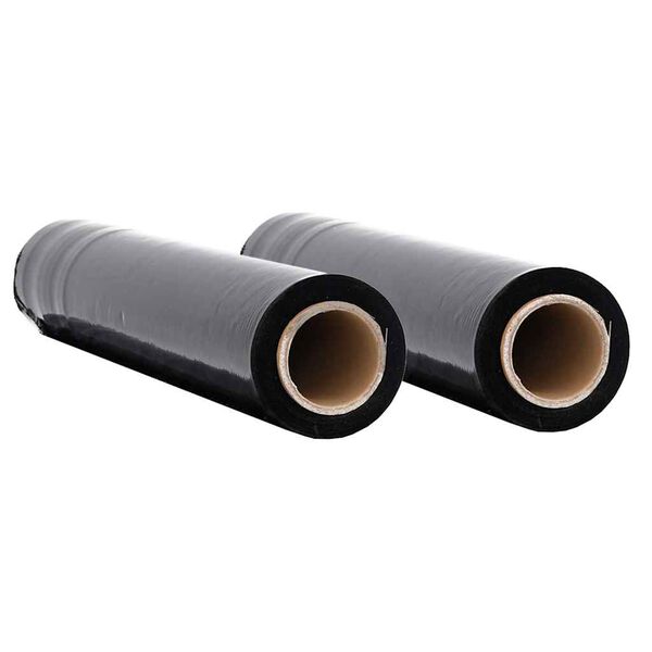 vidaXL Stretch Film 2 pcs Black 20 μm 50 cm x 150 m