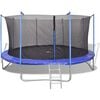 vidaXL Trampoline | Black and Blue | Steel frame, PP mat, PE net