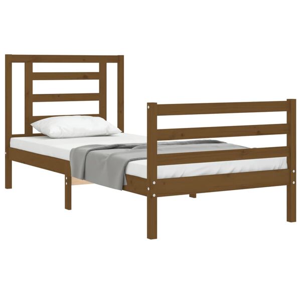 vidaXL Bed Frame without Mattress Honey Brown 90x200 cm Solid Wood