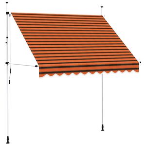 vidaXL Manual Retractable Awning 250 cm Orange and Brown