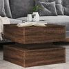 vidaXL Coffee Table with LED Lights Brown Oak 50x50x40 cm