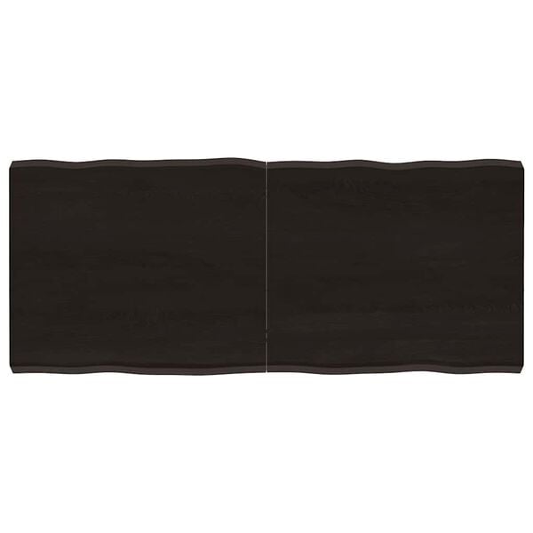 vidaXL Table Top Dark Brown 140x60x(2-6) cm Treated Solid Wood Live Edge