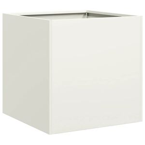 vidaXL Planter White 40x40x40 cm Cold-rolled Steel