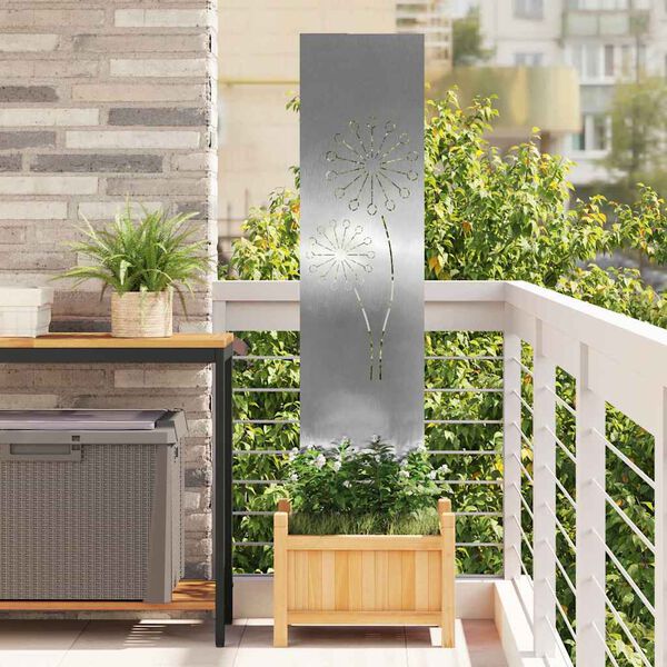 vidaXL Garden Privacy Screen Silver 32 x 140 cm Stainless steel