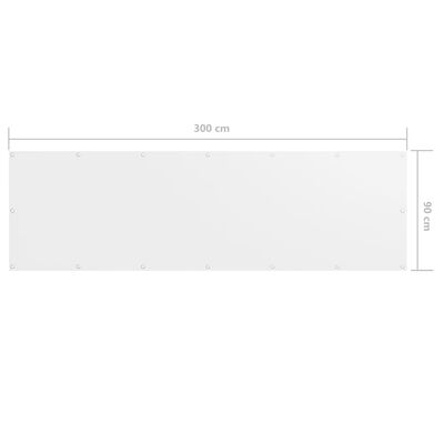vidaXL Balcony Screen White 90x300 cm Oxford Fabric