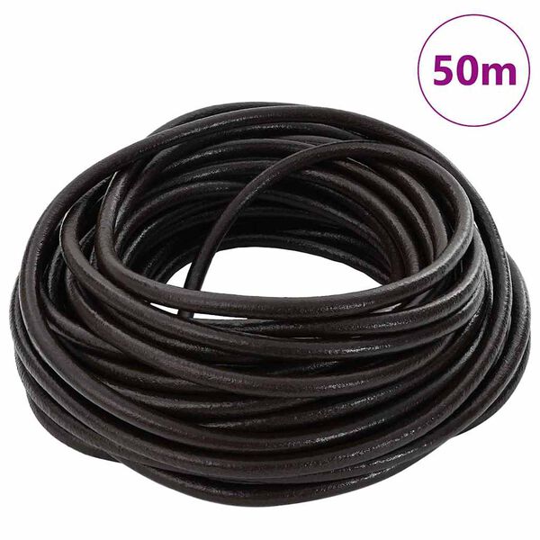 vidaXL Leather Cord Dark Brown &Oslash;4 mm x 50 m Leather