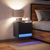 vidaXL Wall-mounted Bedside Cabinet with LED Lights Black