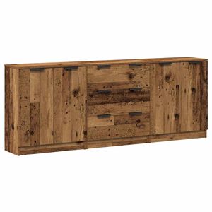 vidaXL Sideboards 3 pcs Old Wood 60x30x70 cm Engineered Wood