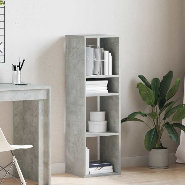vidaXL Book Cabinet Concrete Grey 34x31x112 cm Engineered Wood