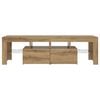 vidaXL TV Cabinet with LED Lights Artisan Oak 140x36.5x40 cm Engineered Wood