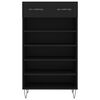 vidaXL Shoe Cabinet Black 60x35x105 cm Engineered Wood