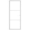 vidaXL Interior Door 83x201.5 cm White ESG Glass and Aluminium