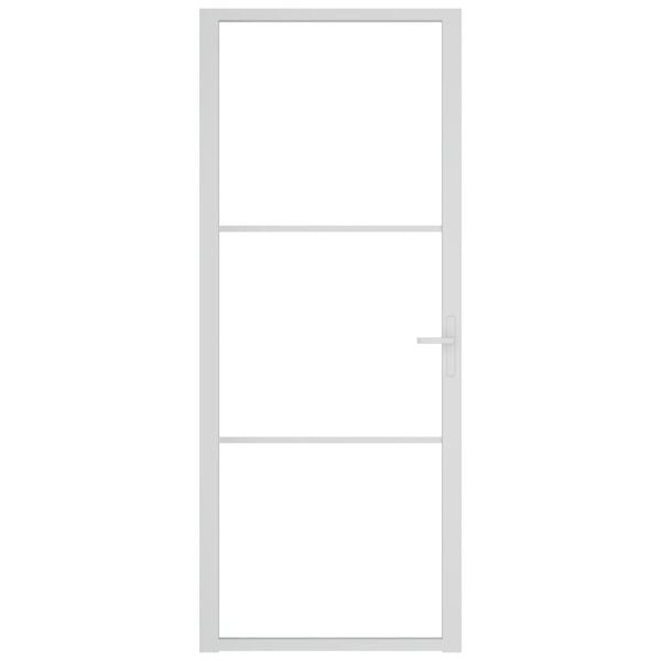 vidaXL Interior Door 83x201.5 cm White ESG Glass and Aluminium