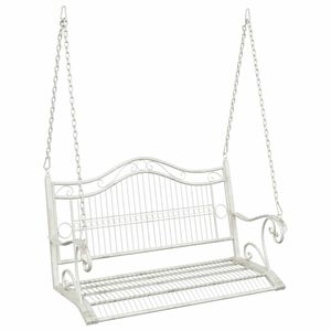vidaXL Swing Bench Steel 115 x 61 x 63 cm Antique White
