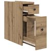 vidaXL Narrow Bathroom Cupboard with Wheels Artisian Oak Engineered Wood