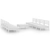 vidaXL 9 Piece Garden Lounge Set White Solid Pinewood