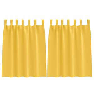vidaXL Blackout Curtains with Rings 2 pcs Mustard Yellow 140 x 140 cm