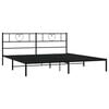 vidaXL Metal Bed Frame without Mattress with Headboard Black 183x213cm