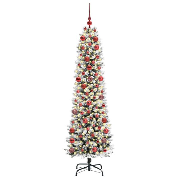 vidaXL Artificial Christmas Tree with 300 LEDs with Stand White 180 cm
