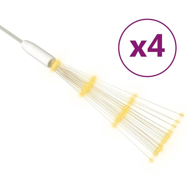 vidaXL Outdoor Christmas Firecrack Lights 4pcs Warm White 20cm 560 LEDs