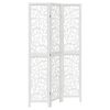vidaXL Room Divider 3 Panels White Solid Wood Paulownia