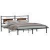 vidaXL Bed Frame without Mattress Smoked Oak 160x200 cm Engineered Wood