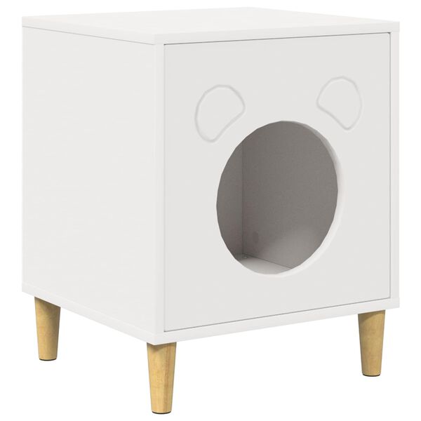 vidaXL Cat House White 42.5 x 40 x 53 cm Engineered Wood