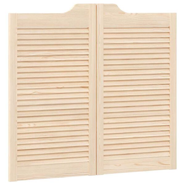 vidaXL Swing Doors Louvred Design 1-Pair 90x100 cm Solid Wood Pine