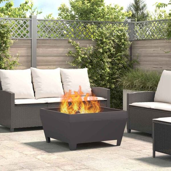 vidaXL Fire Pit Black 80 x 80 x 43 cm Steel