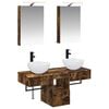 vidaXL Bathroom Cabinet Set 5 pcs Smoked Oak 40 x 10.5 x 60.5 cm